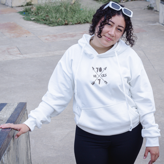 Hoodie 70x7 Blanco PREMIUM